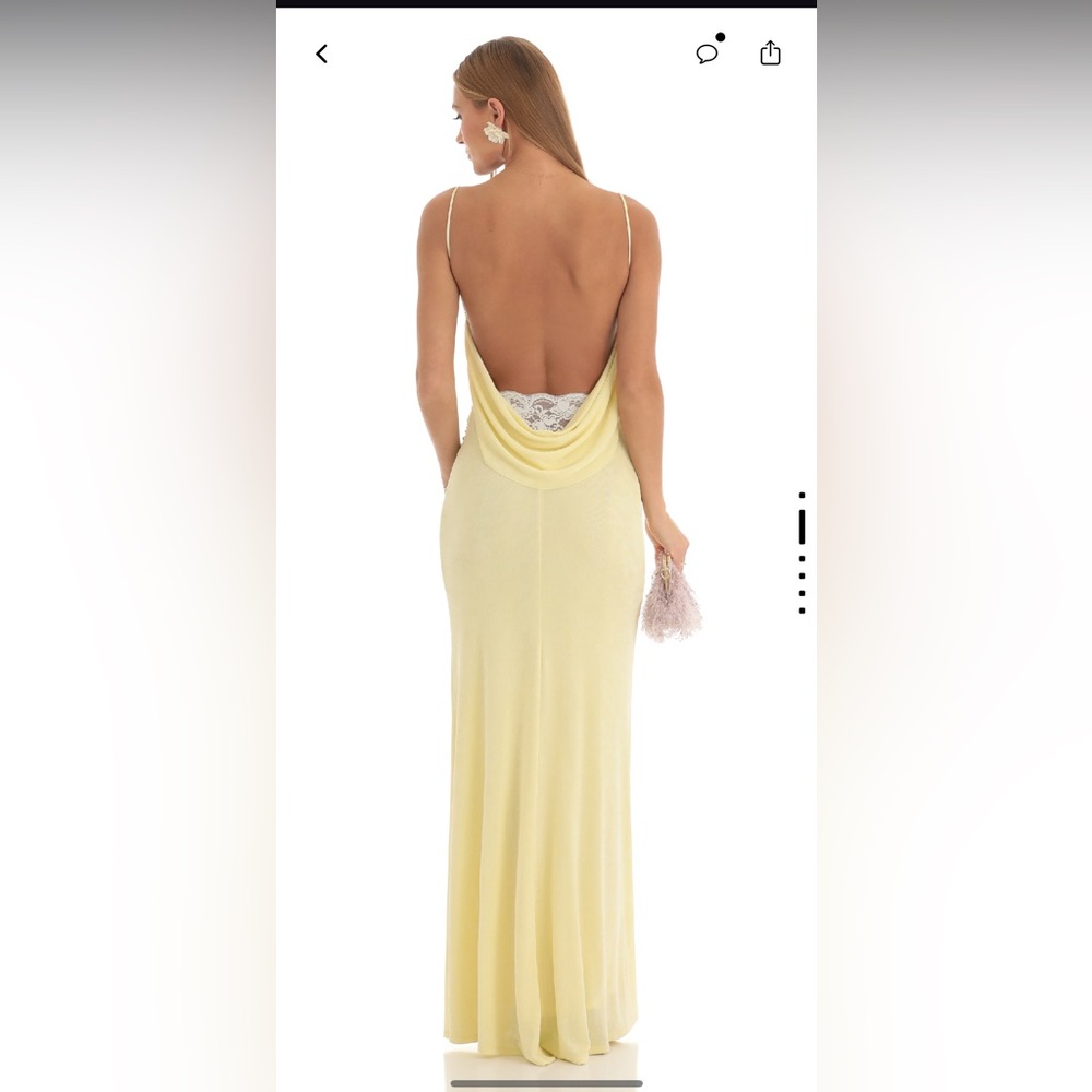 Lucy in the sky backless maxi dress yellow size s